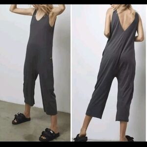 Lunya Pima Cotton Alpaca Romper Restore Meditative Grey XS S Small